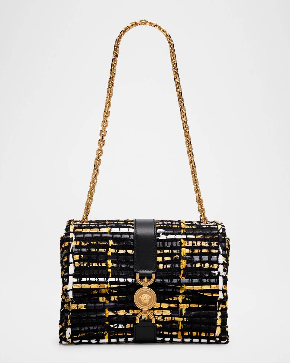 Kleio Medusa Barocco Tweed Shoulder Bag